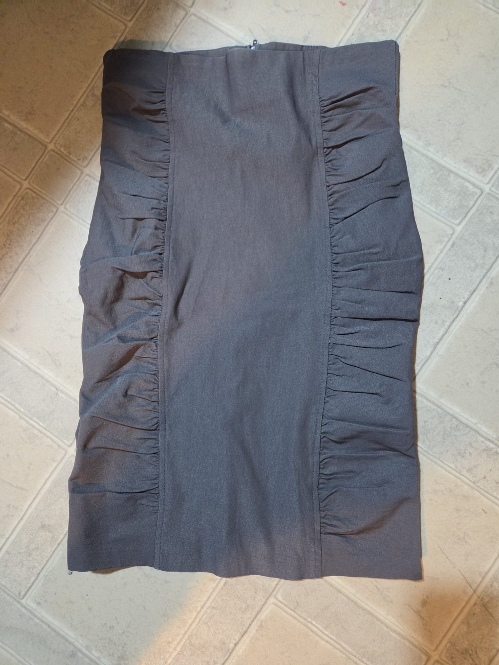 Charlotte Russe Charcoal Ruffle-Trim Pencil Skirt